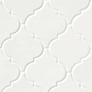 12x12 Whisper Arabesque Patterned Solid-Color Glossy Smooth Ceramic Tile