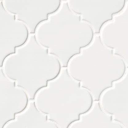 12x12 Whisper Arabesque Patterned Solid-Color Glossy Smooth Ceramic Tile Soft White