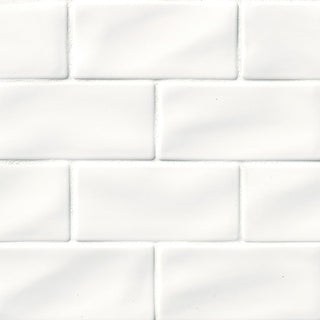 3x6 Whisper Solid-Color Glossy Undulated Smooth Ceramic Tile