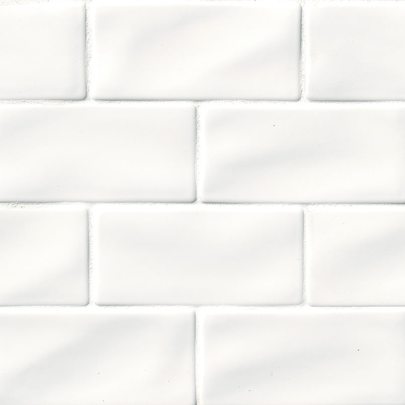 3X6 Whisper Solid-Color Glossy Smooth Ceramic Tile Soft White