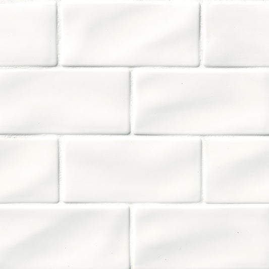 3X6 Whisper Solid-Color Glossy Smooth Ceramic Tile Soft White