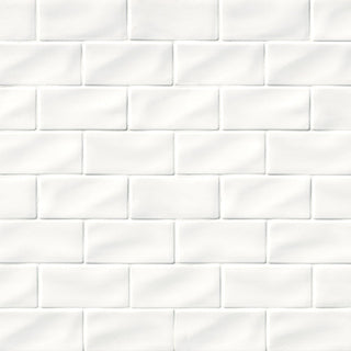 Soft White - 3x6 Whisper Solid-Color Glossy Undulated Smooth Ceramic Tile