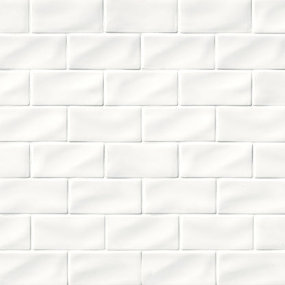 3X6 Whisper Solid-Color Glossy Smooth Ceramic Tile Soft White