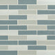 1x4 Colosseo Mosaic Solid-Color Glossy Textured Glass Tile White Blue