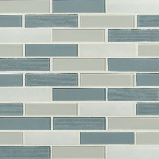 1x4 Colosseo Mosaic Solid-Color Glossy Textured Glass Tile