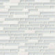 12x12 Delano Mosaic Solid-Color Glossy Textured Glass Tile White Gray