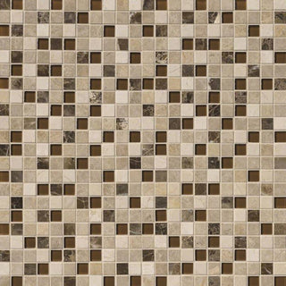 Beige Brown - 1x1 Ibiza Mosaic Natural-Look Matte Smooth Porcelain & Glass Tile