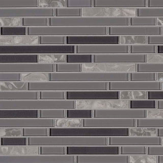 12x12 Lorena Mosaic Natural-Look Glossy Smooth Porcelain & Glass Tile