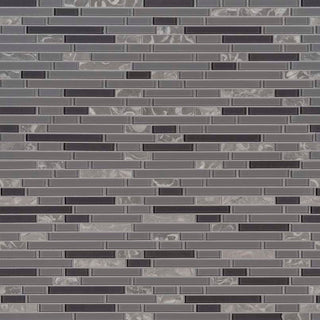 White Gray - 12x12 Lorena Mosaic Natural-Look Glossy Smooth Porcelain & Glass Tile