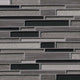 12x12 Metro Mosaic Stone-Look Glossy Textured Porcelain & Glass Tile Black Gray