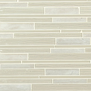 Beige Gray - 12x12 Snowcap Mosaic Natural-Look Matte Textured Porcelain & Glass Tile