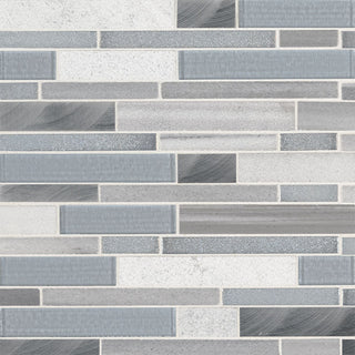 12x12 Harlow Mosaic Marble-Look Matte Textured Porcelain & Glass Tile