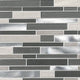 12x12 Urban Mosaic Metallic-Look Metallic Textured Porcelain & Glass Tile Gray Silver