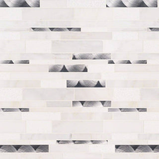 12x12 Moderno Mosaic Marble-Look Matte Smooth Porcelain & Glass Tile