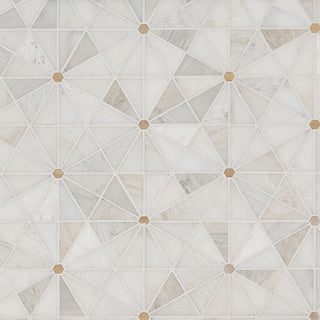 12x12 Elegant Triangle Octagon Mosaic Marble-Look Matte Smooth Porcelain Tile