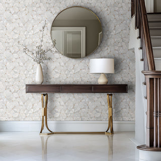 Beige Gray - 12x12 Elegant Triangle Octagon Mosaic Marble-Look Matte Smooth Porcelain Tile