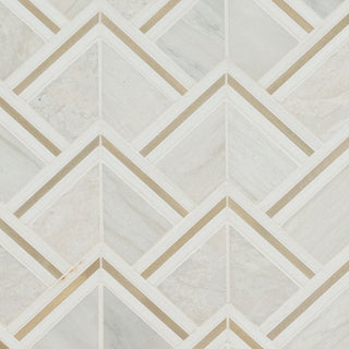 12x12 Luxor Linear Mosaic Natural-Look Matte Smooth Porcelain & Metal Tile