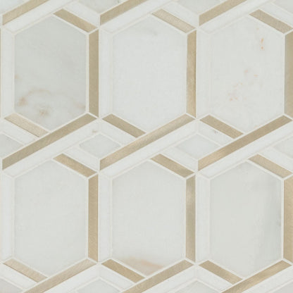 12x12 Luxor Picket Mosaic Natural-Look Matte Smooth Porcelain & Metal Tile Royal Gold