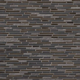 Brown Gray - 12x12 Titan Mosaic Stone-Look Matte Textured Porcelain & Glass Tile