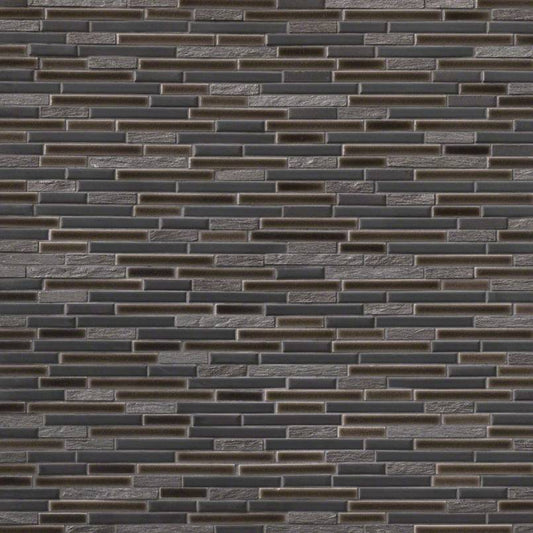 12x12 Titan Mosaic Stone-Look Matte Textured Porcelain & Glass Tile