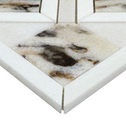 12x12 Tessere Mosaic Natural-Look Polished Smooth Marble Tile White Gray