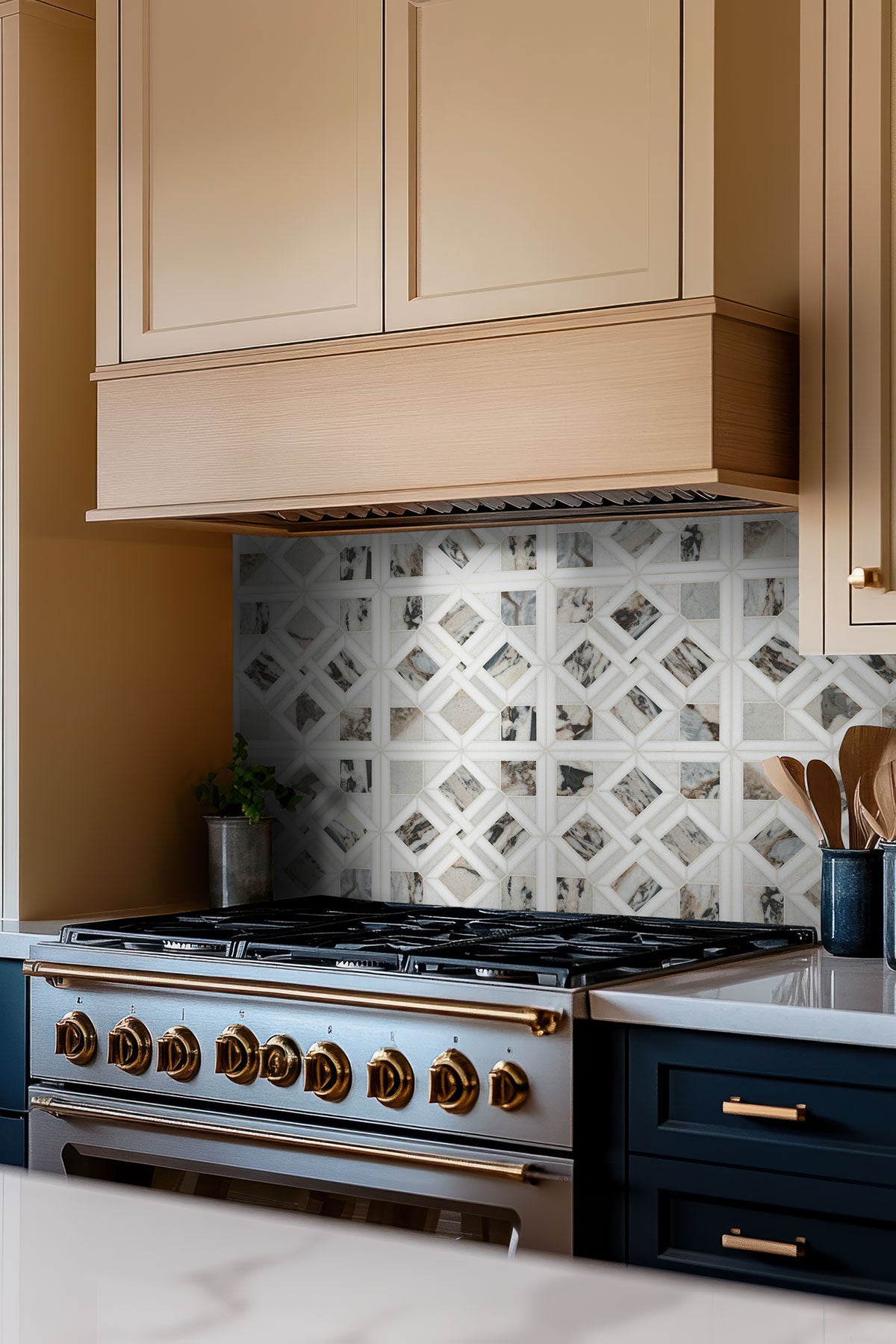 12x12 Tessere Mosaic Natural-Look Polished Smooth Marble Tile White Gray