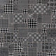 12x12 Tetris Square & Rectangle Patchwork Mosaic Natural-Look Honed Smooth Marble Tile Black Gray