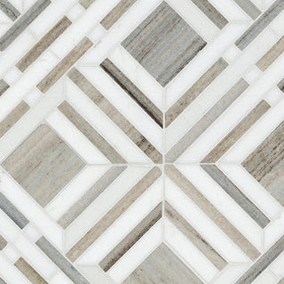 12x12 Wellington Mosaic Natural-Look Polished Smooth Marble Tile