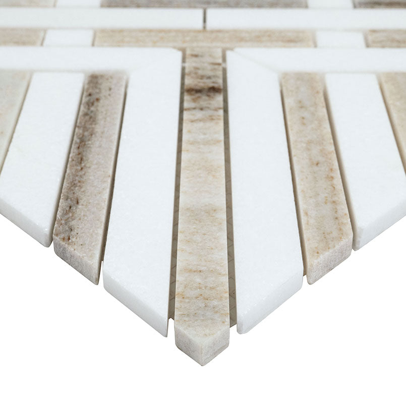 12x12 Wellington Mosaic Natural-Look Polished Smooth Marble Tile Gray Beige