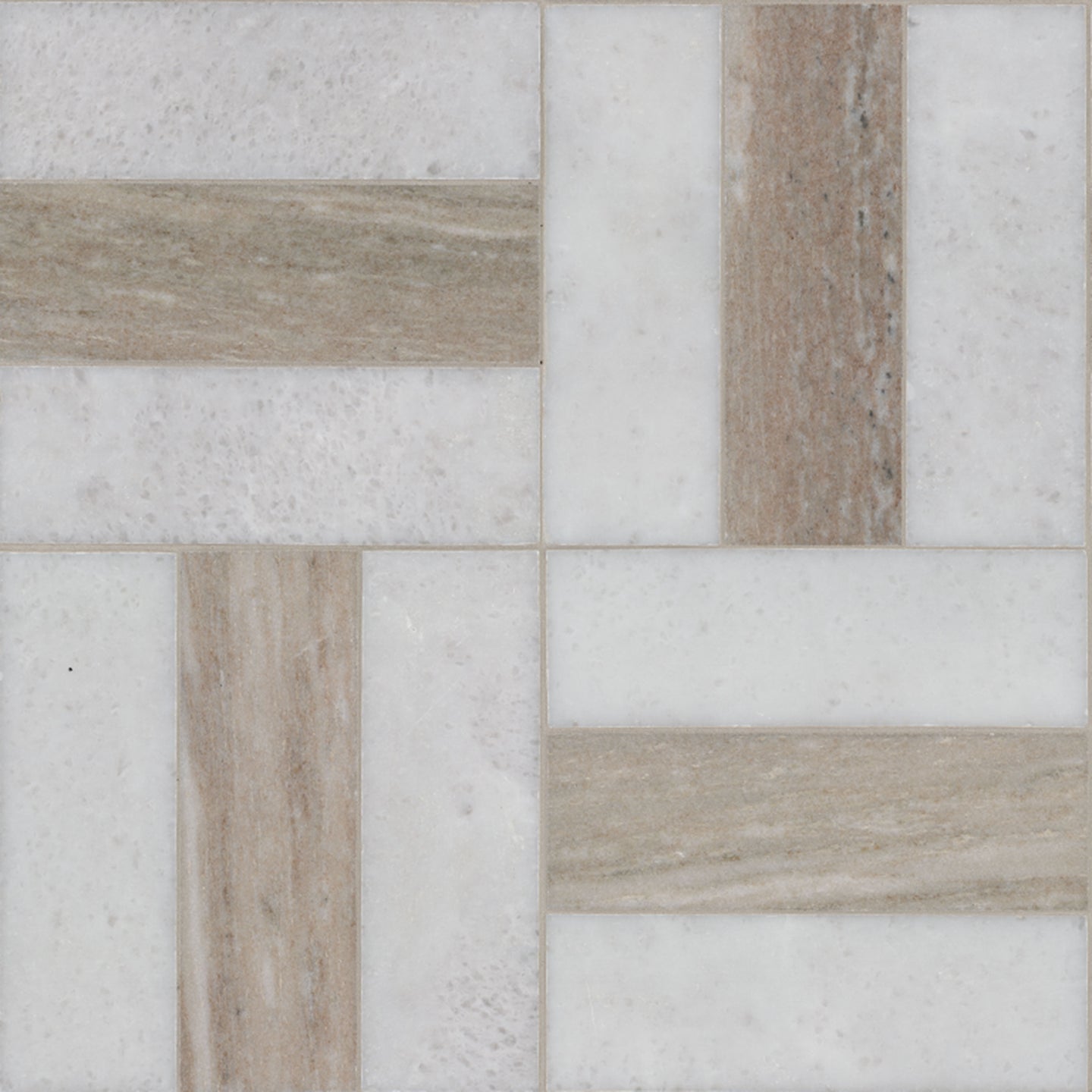 12x12 Winslow Mosaic Natural-Look Polished Smooth Marble Tile Beige Gray