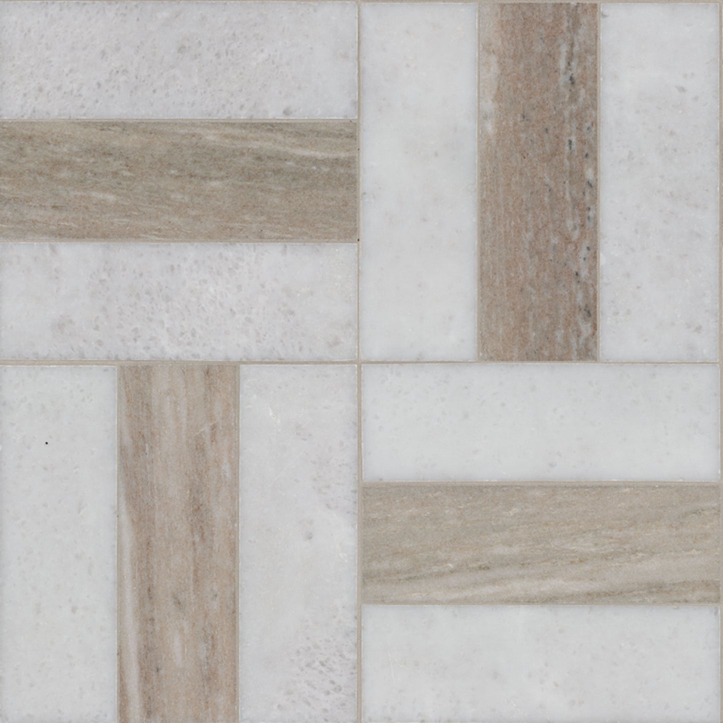 12x12 Winslow Mosaic Natural-Look Polished Smooth Marble Tile Beige Gray