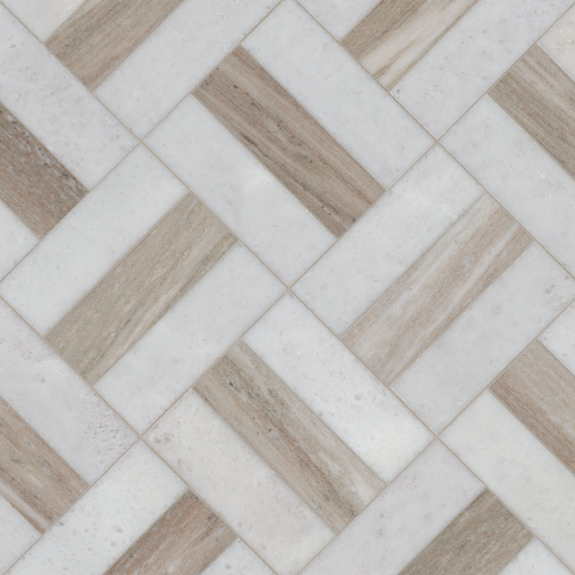 12x12 Winslow Mosaic Natural-Look Polished Smooth Marble Tile Beige Gray