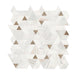 14x14 Pietra Divina Triangle Rhomboid Mosaic Natural-Look Polished Smooth Marble Tile Gray Blend
