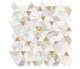 14x14 Pietra Divina Triangle Rhomboid Mosaic Natural-Look Polished Smooth Marble Tile Gold Blend