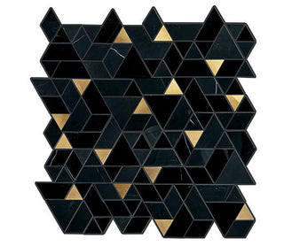 14x14 Pietra Divina Triangle Rhomboid Mosaic Natural-Look Polished Smooth Marble Tile