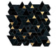 14x14 Pietra Divina Triangle Rhomboid Mosaic Natural-Look Polished Smooth Marble Tile Black Blend