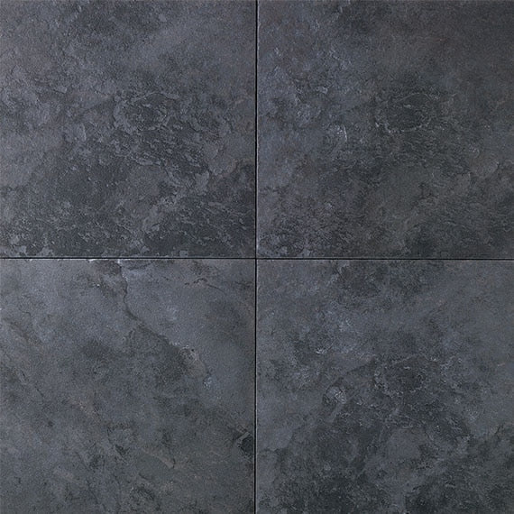 12x12 Continental Slate  Natural Stone-Look Matte Textured Porcelain Tile Light Black