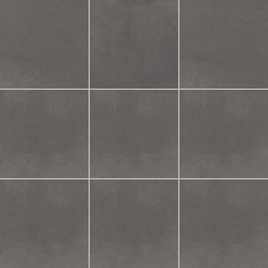 12x12 Color Story Floor  Natural Concrete-Look Matte Smooth Porcelain Tile Soft Charcoal