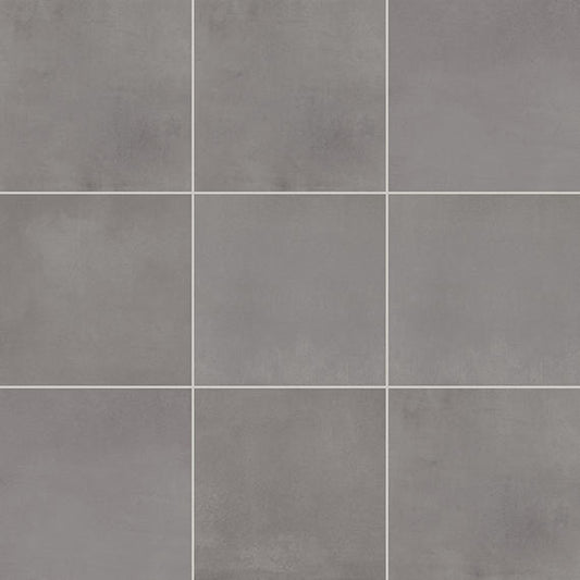 12x12 Color Story Floor  Natural Concrete-Look Matte Smooth Porcelain Tile Storm Gray
