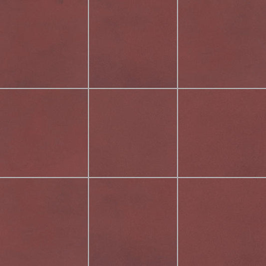 12x12 Color Story Floor  Natural Concrete-Look Matte Smooth Porcelain Tile Passion Red
