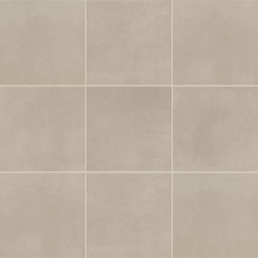 12x12 Color Story Floor  Natural Concrete-Look Matte Smooth Porcelain Tile Earth Taupe