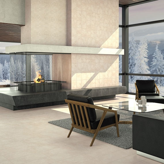 12x12 Affinity  Natural Stone-Look Matte Smooth Porcelain Tile Cream Beige