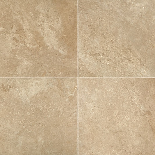 12x12 Affinity  Natural Stone-Look Matte Smooth Porcelain Tile Warm Tan