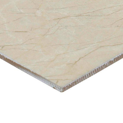12x12 Platinum  Natural Marble-Look Matte Smooth Porcelain Tile Almond