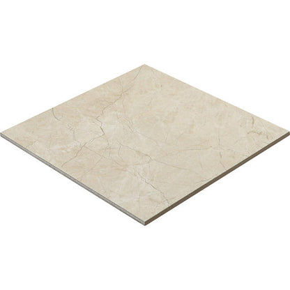 12x12 Platinum  Natural Marble-Look Matte Smooth Porcelain Tile Almond