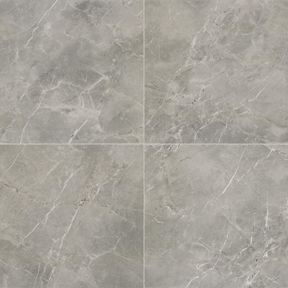 12x12 Platinum  Natural Marble-Look Matte Smooth Porcelain Tile Dove Gray