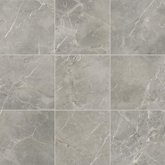 12x12 Platinum  Natural Marble-Look Matte Smooth Porcelain Tile Dove Gray
