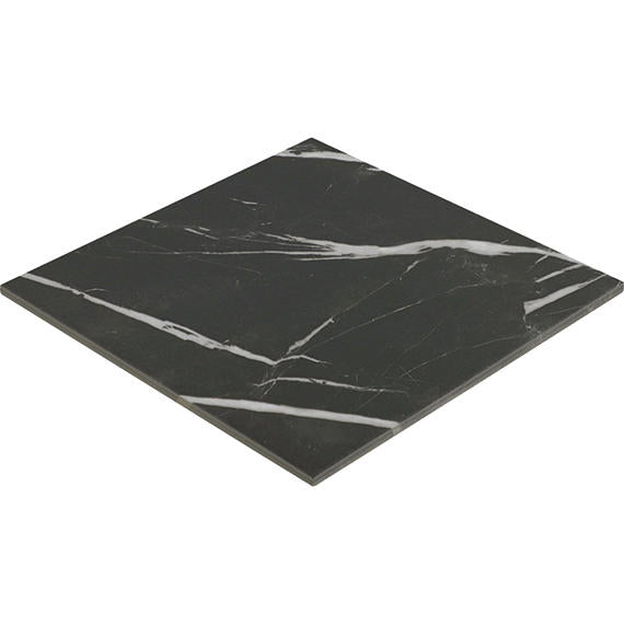 12x12 Platinum  Natural Marble-Look Matte Smooth Porcelain Tile Black White