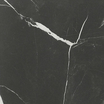12x12 Platinum  Natural Marble-Look Matte Smooth Porcelain Tile Black White