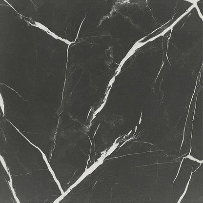 12x12 Platinum  Natural Marble-Look Matte Smooth Porcelain Tile Black White